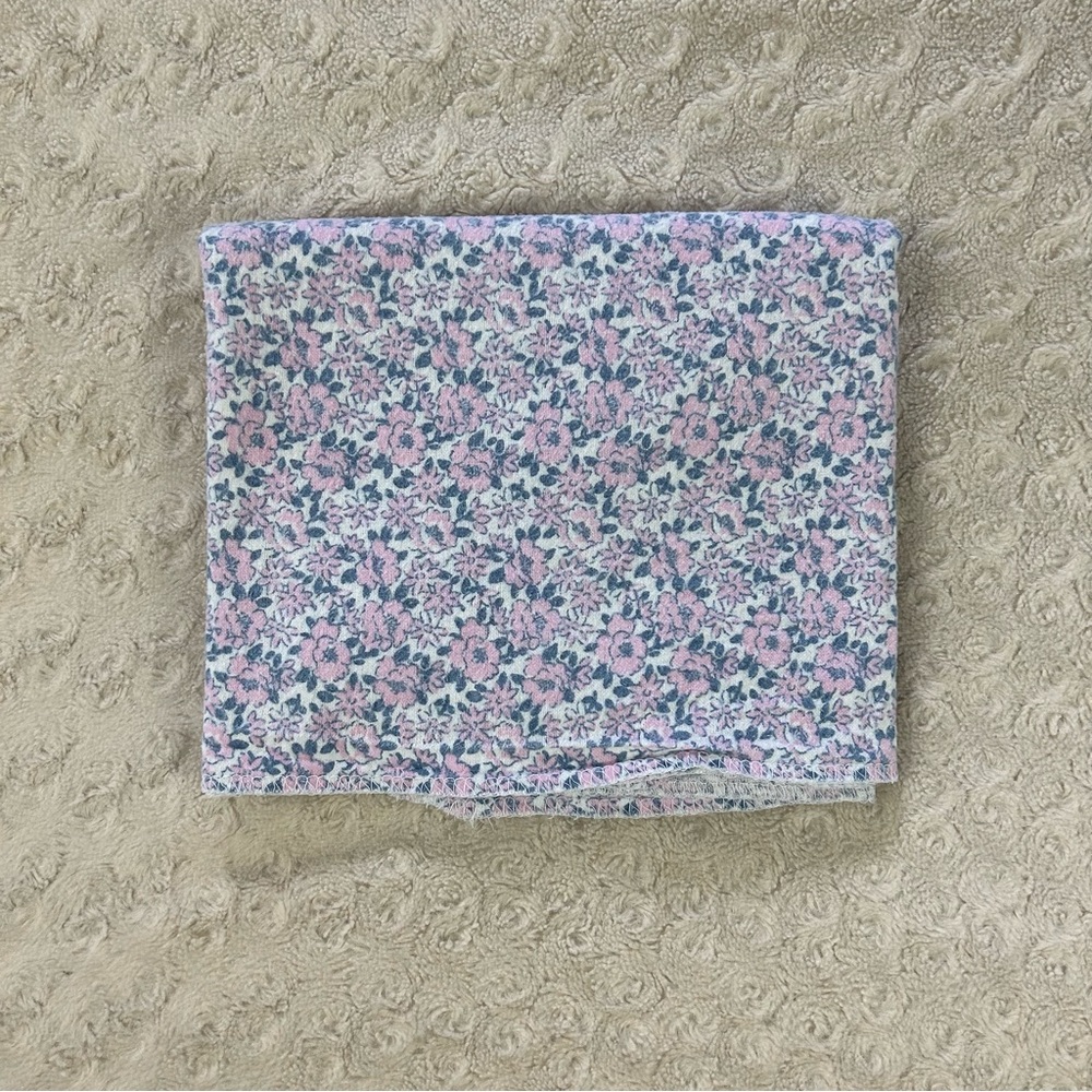 HB Hudson Baby Purple Blue Floral Baby Receiving Blanket Thin Flannel Swaddle